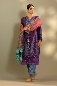 Unstitched Embroidered 3 Piece Muzlin Suit — 1000000093632 photo 1