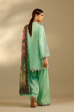 Unstitched Embroidered 3 Piece Muzlin Suit — 1000000093636 photo 3