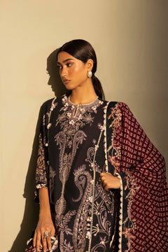 Unstitched Embroidered 3 Piece Muzlin Suit — 1000000093638 photo 3