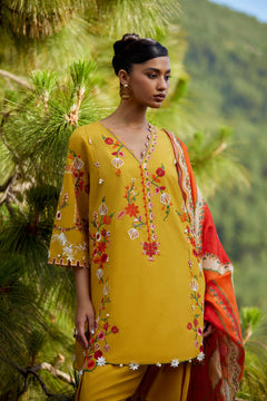 Unstitched Embroidered 3 Piece Muzlin Suit — 1000000093640 photo 2