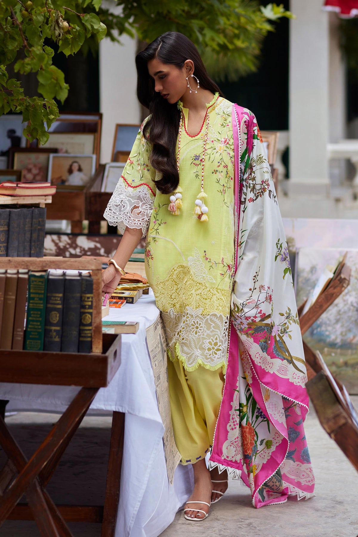 Unstitched Embroidered 3 Piece Muzlin Suit — 1000000093647 photo 1