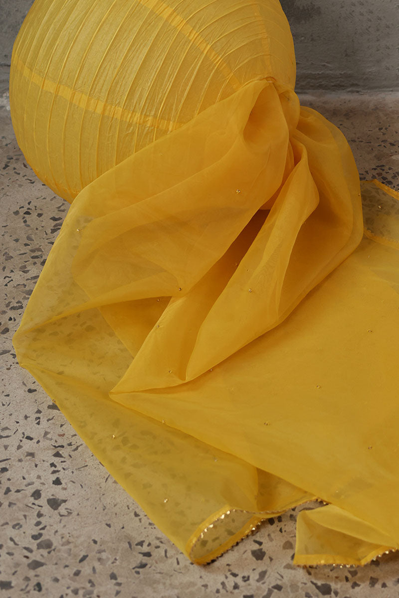 Gota Nur Dupatta — S26F7105-Dafodil Yellow-One Size photo 1
