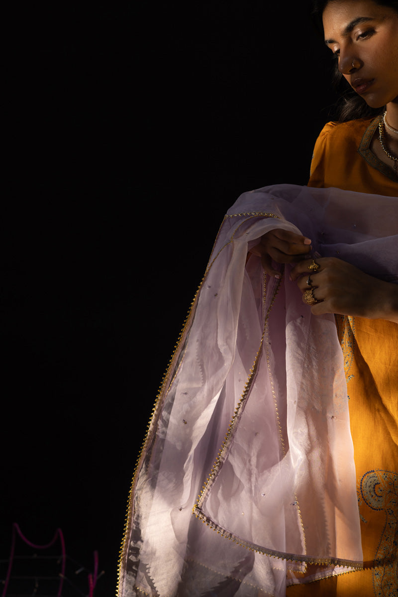 Gota Nur Dupatta — S26F7105-Lavender-One Size photo 1