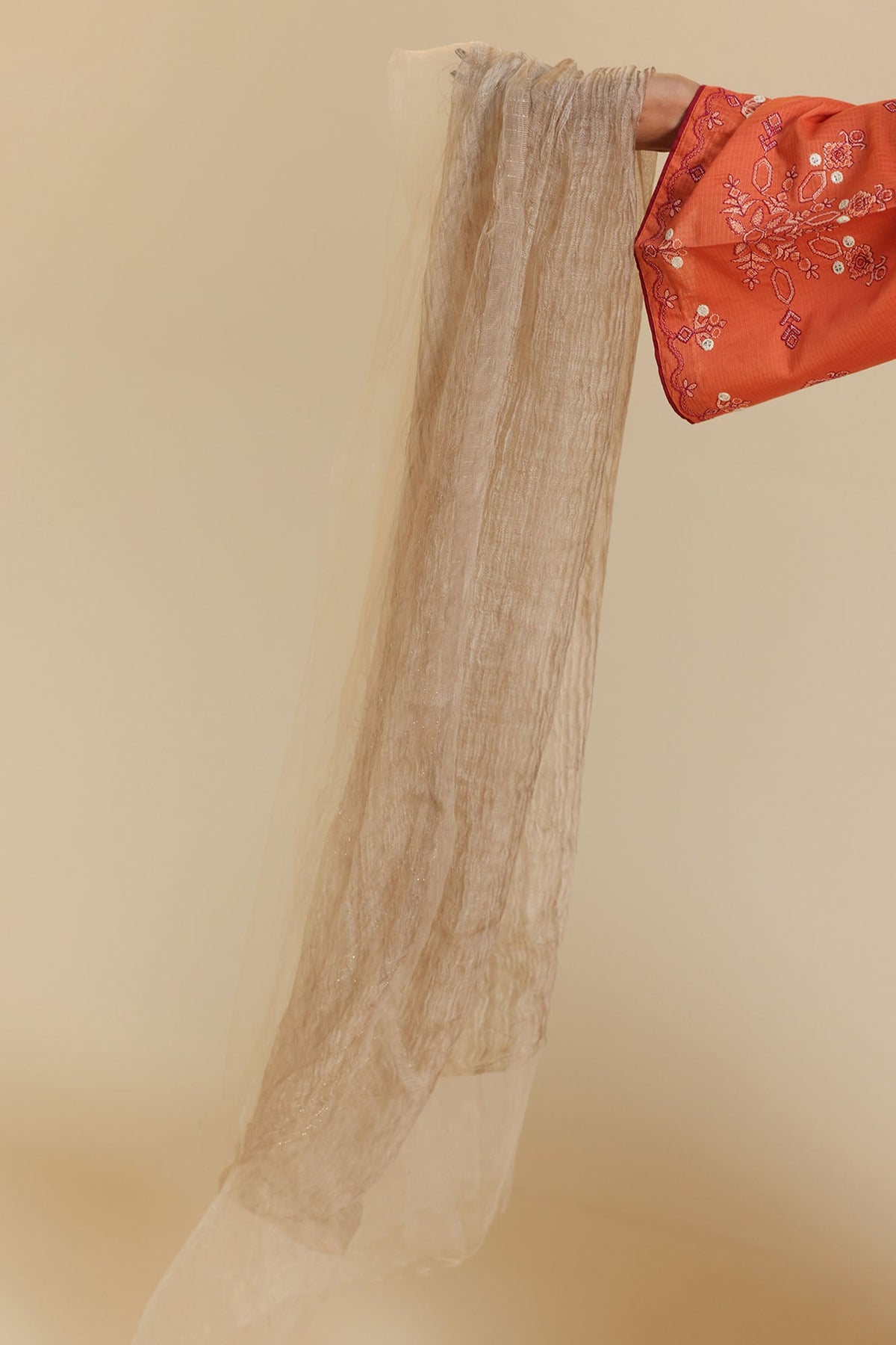 Stardust Dupatta — W26W3229-Antique Gold-One Size photo 1