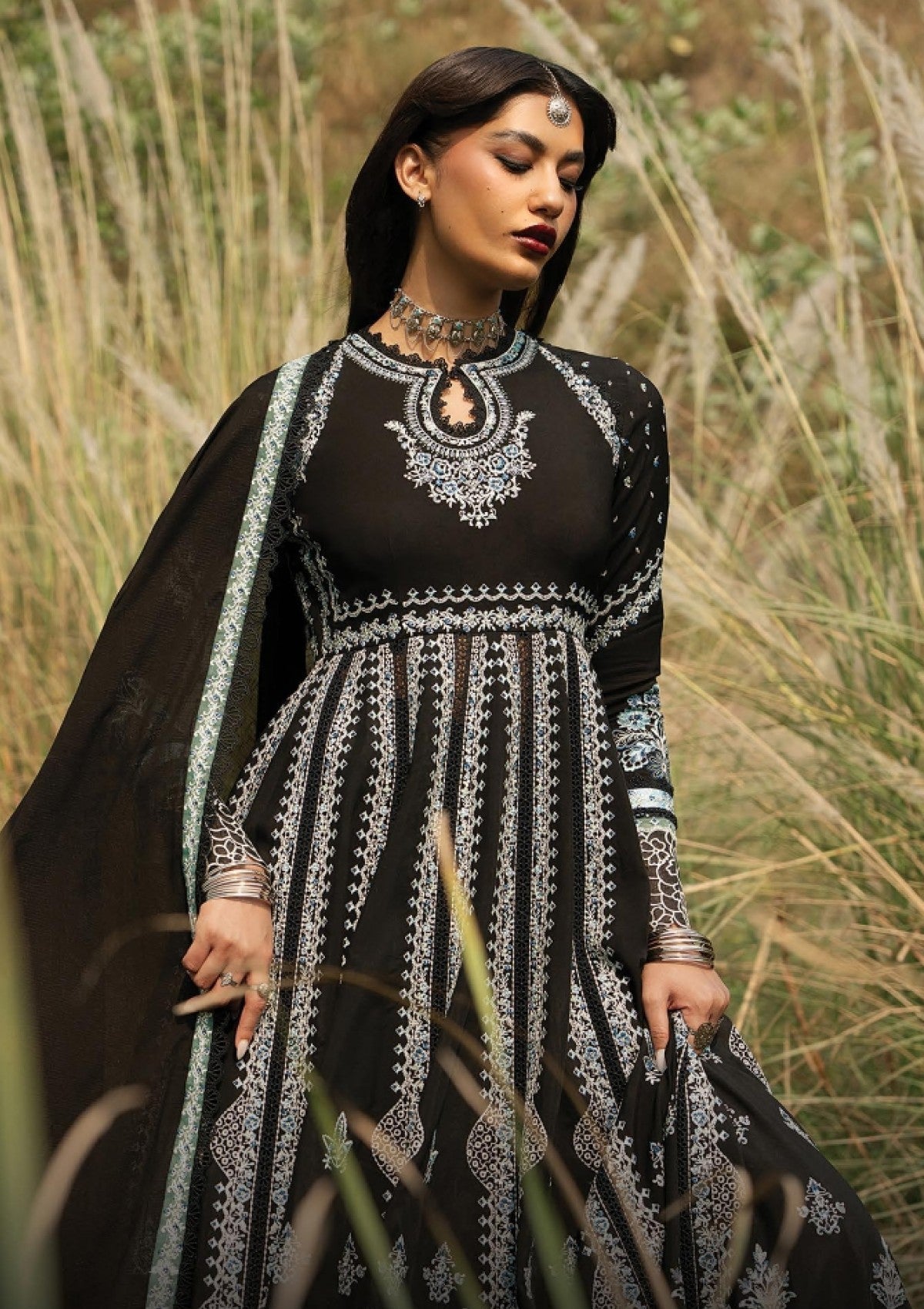 Winter - Afrozeh - Sukhan Unstitched 26 - FWO1252 - FIRAASAT photo 3