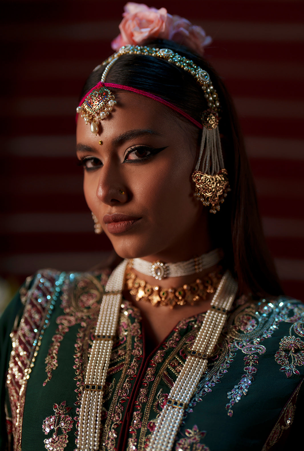 AJR Couture Noorin ASE-19 Meharma Silk Edit 2026 deep green embroidered raw silk unstitched suit, official photo 4
