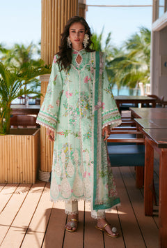 AJR Couture Eliya APC-26-108 mint green printed Chikankari unstitched lawn official photo 1