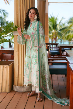 AJR Couture Eliya APC-26-108 mint green printed Chikankari unstitched lawn official photo 3