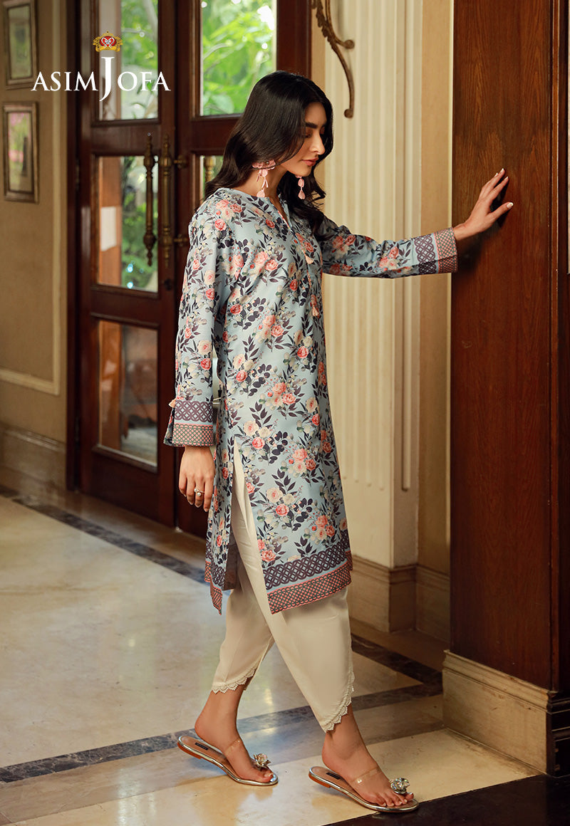 Asim Jofa AJSS-06 printed raw silk ice blue look 4