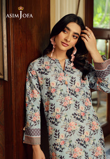 Asim Jofa AJSS-06 printed raw silk ice blue look 5