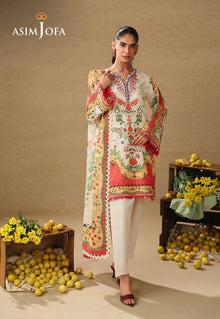 Asim Jofa AJUBC-01 off-white printed lawn unstitched 3-piece - view 1