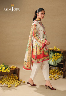 Asim Jofa AJUBC-01 off-white printed lawn unstitched 3-piece - view 3