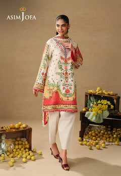Asim Jofa AJUBC-01 off-white printed lawn unstitched 3-piece - view 4