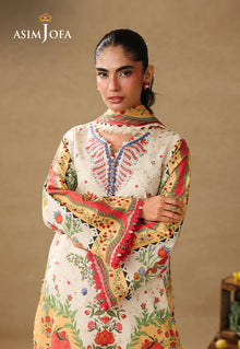 Asim Jofa AJUBC-01 off-white printed lawn unstitched 3-piece - view 5
