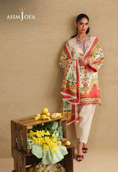 Asim Jofa AJUBC-01 off-white printed lawn unstitched 3-piece - view 6