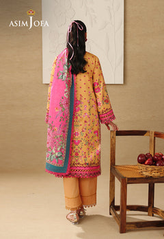 Asim Jofa AJUBC-02 Ochre Yellow printed lawn - view 2