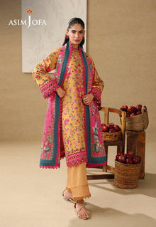 Asim Jofa AJUBC-02 Ochre Yellow printed lawn - view 3