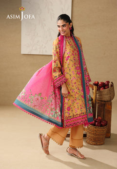 Asim Jofa AJUBC-02 Ochre Yellow printed lawn - view 5
