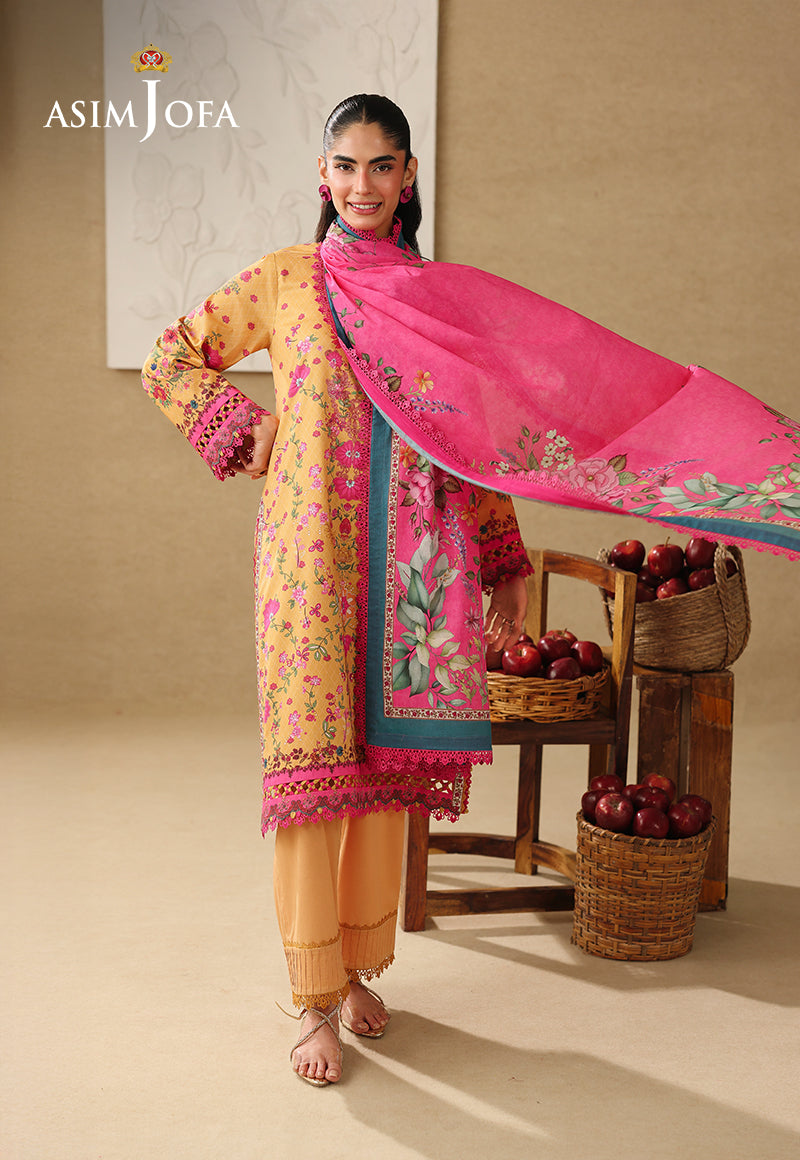 Asim Jofa AJUBC-02 Ochre Yellow printed lawn - view 6