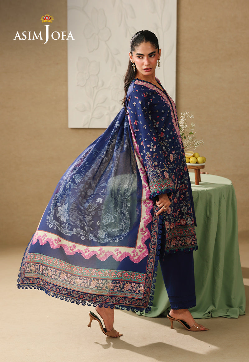 Asim Jofa AJUBC-03 Blue printed lawn - view 5