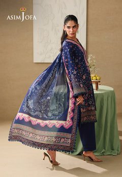 Asim Jofa AJUBC-03 Blue printed lawn - view 5