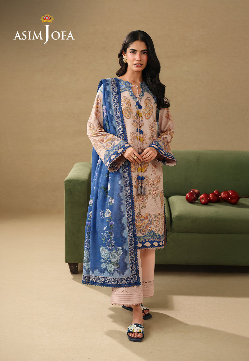 Asim Jofa AJUBC-05 Light Peach printed lawn - view 1