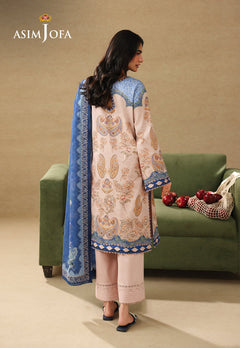 Asim Jofa AJUBC-05 Light Peach printed lawn - view 2