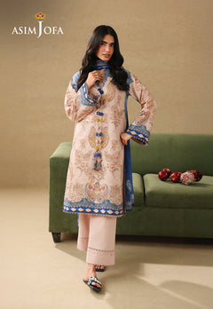 Asim Jofa AJUBC-05 Light Peach printed lawn - view 4