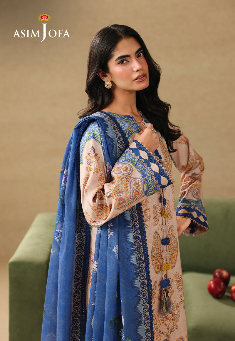 Asim Jofa AJUBC-05 Light Peach printed lawn - view 5