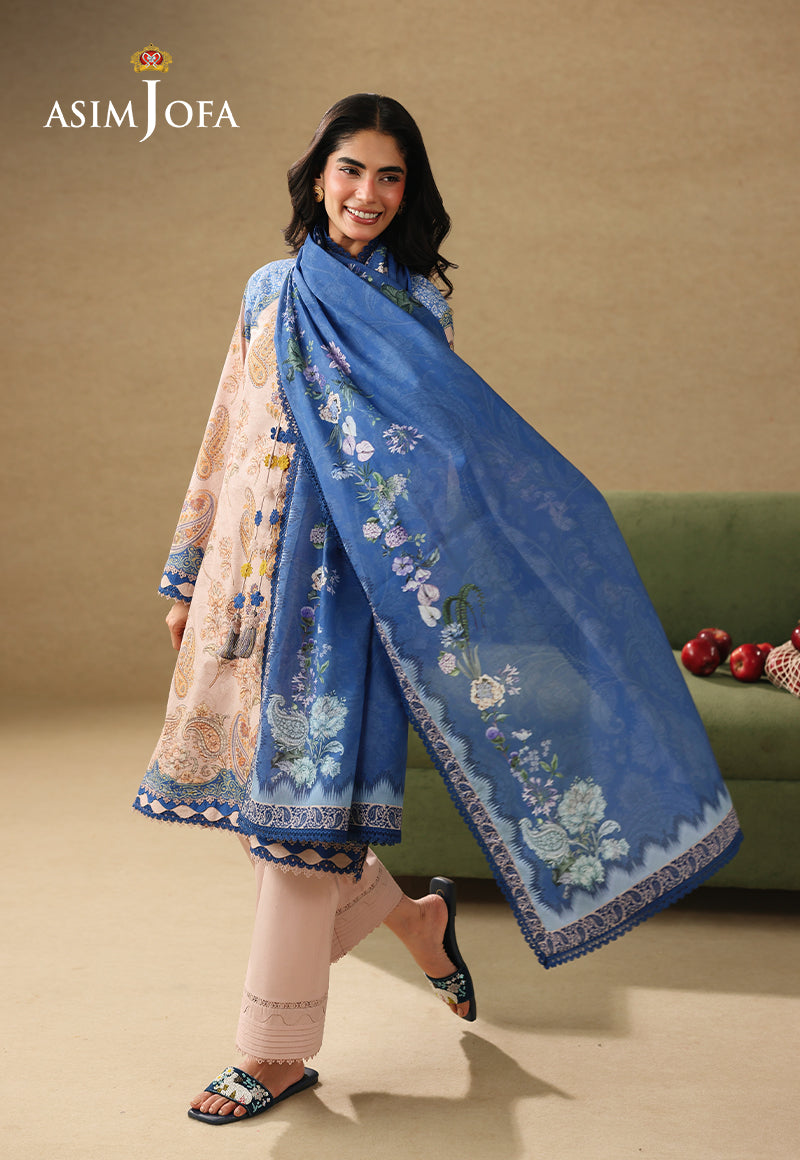 Asim Jofa AJUBC-05 Light Peach printed lawn - view 6