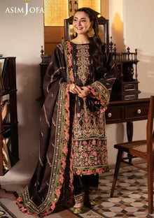 Asim Jofa winter Pashmina AJKI 09 brown embroidered outfit