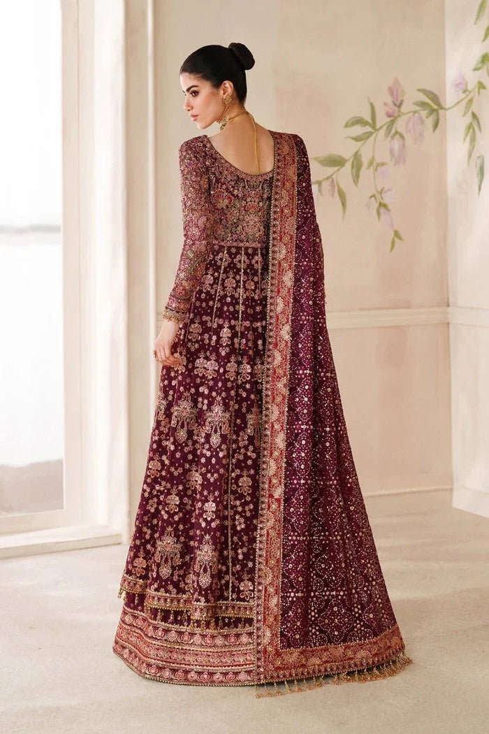 Baroque Chantelle Vol 14 - CH14-05 Maroon Embroidered Chiffon Unstitched 3-Piece