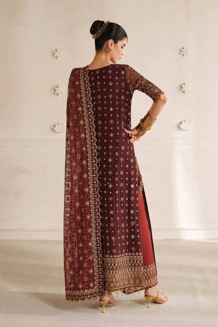 Baroque Chantelle Vol 14 - CH14-07 Maroon Chiffon Embroidered Unstitched 3-Piece