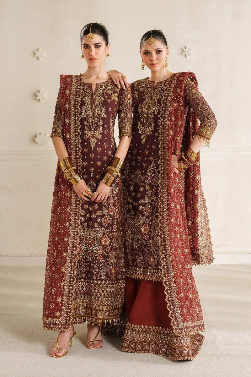 Baroque Chantelle Vol 14 CH14-07 maroon chiffon formal unstitched collection photograph 2