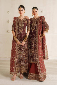 Baroque Chantelle Vol 14 CH14-07 maroon chiffon formal unstitched collection photograph 2