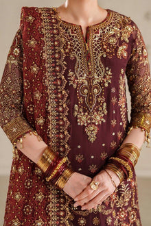 Baroque Chantelle Vol 14 CH14-07 maroon chiffon formal unstitched collection photograph 5