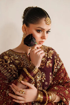 Baroque Chantelle Vol 14 CH14-07 maroon chiffon formal unstitched collection photograph 7