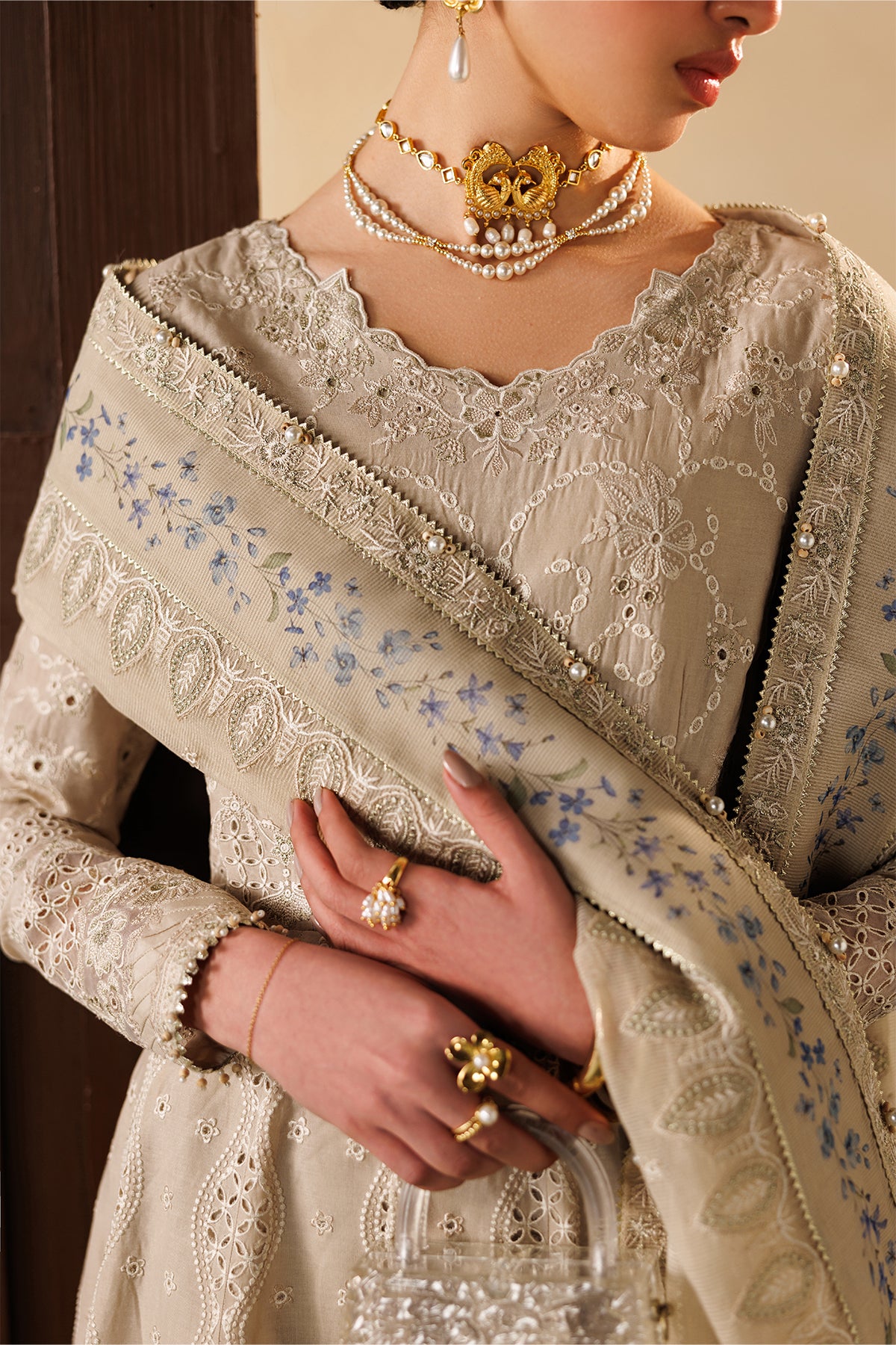Baroque Eid Lawn 2026 EL26-D03 Beige outfit photo 3