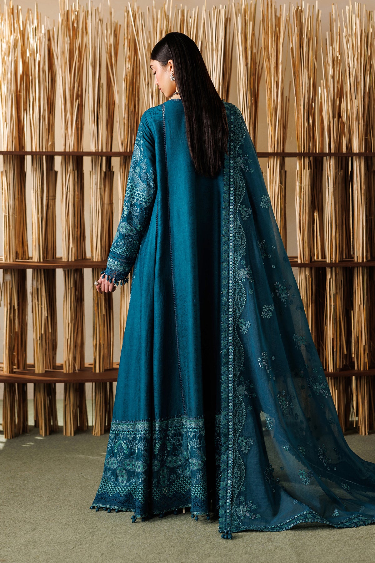 Baroque Eid Lawn 2026 EL26-D04 teal blue unstitched suit designer gallery view 1