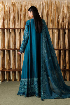 Baroque Eid Lawn 2026 EL26-D04 teal blue unstitched suit designer gallery view 1