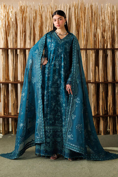 Baroque Eid Lawn 2026 EL26-D04 teal blue unstitched suit designer gallery view 2
