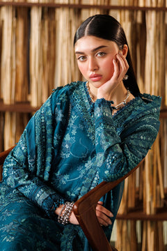 Baroque Eid Lawn 2026 EL26-D04 teal blue unstitched suit designer gallery view 5