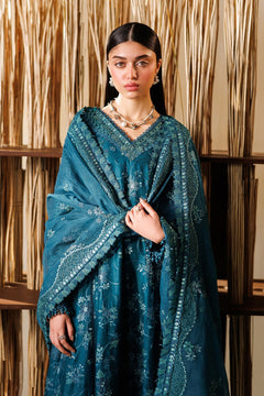 Baroque Eid Lawn 2026 EL26-D04 teal blue unstitched suit designer gallery view 6