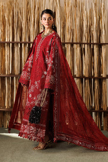 Baroque Eid Lawn EL26-D05 maroon embroidered unstitched 3-piece product gallery look 1
