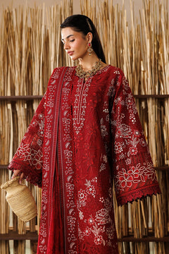 Baroque Eid Lawn EL26-D05 maroon embroidered unstitched 3-piece product gallery look 7