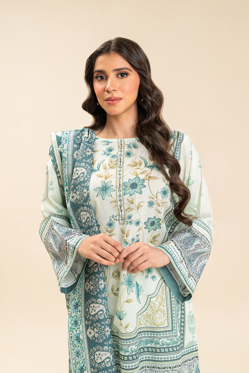 Beechtree Ivory Meadow - 3 Piece Printed Lawn Unstitched Suit