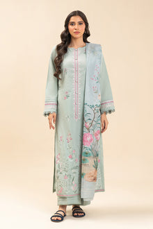 Beechtree Mint Grove embroidered self-jacquard unstitched suit - official view 2