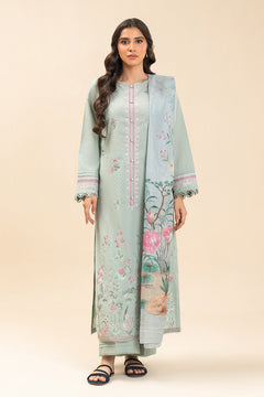 Beechtree Mint Grove embroidered self-jacquard unstitched suit - official view 2