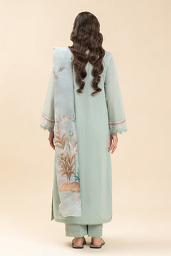 Beechtree Mint Grove embroidered self-jacquard unstitched suit - official view 4