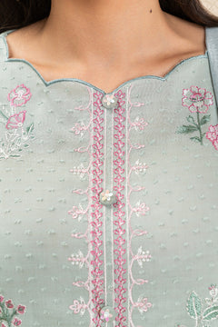 Beechtree Mint Grove embroidered self-jacquard unstitched suit - official view 5